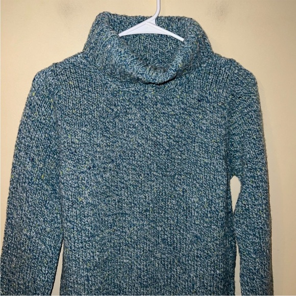 Fisherman Out of Ireland Wool Sweater women’s small green blue - Picture 2 of 4